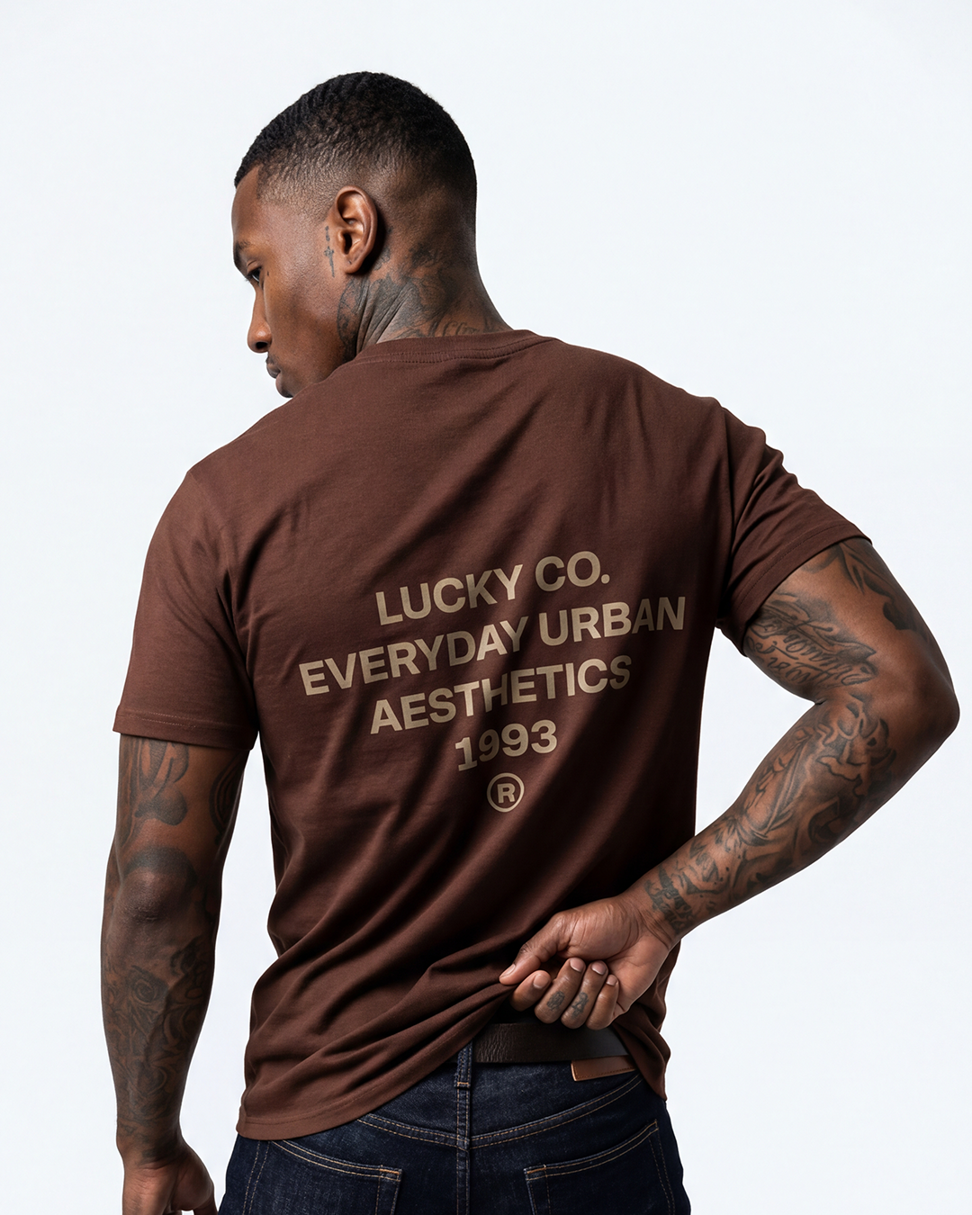 T-SHIRT REGULAR LUCKY EVERYDAY URBAN MARROM