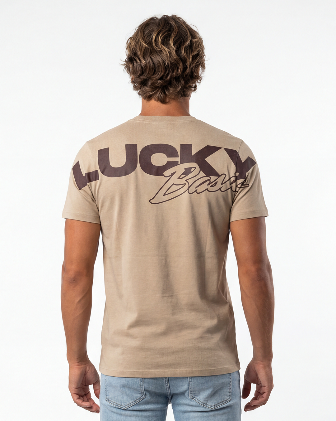 T-SHIRT REGULAR LUCKY NAME BIG BASIC BEGE