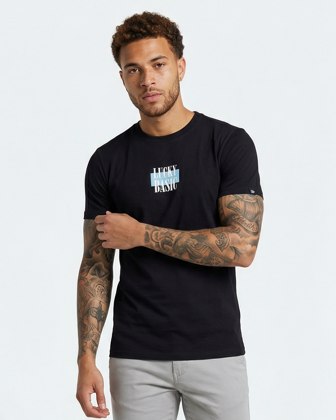 T-SHIRT LUCKY BASIC BLUE