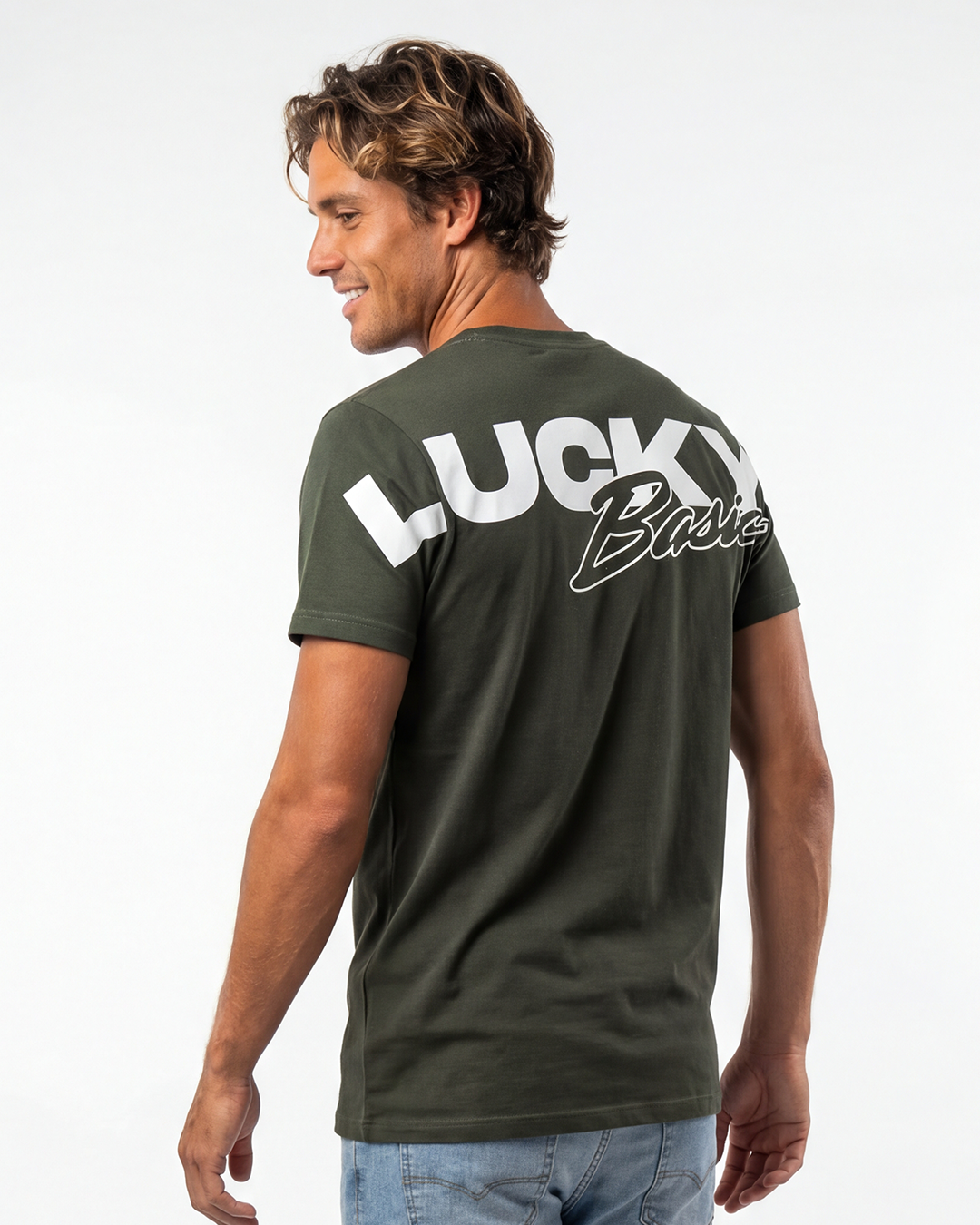 T-SHIRT REGULAR LUCKY NAME BIG BASIC VERDE