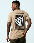 T-SHIRT LUCKY ALWAYS LOOK BEGE