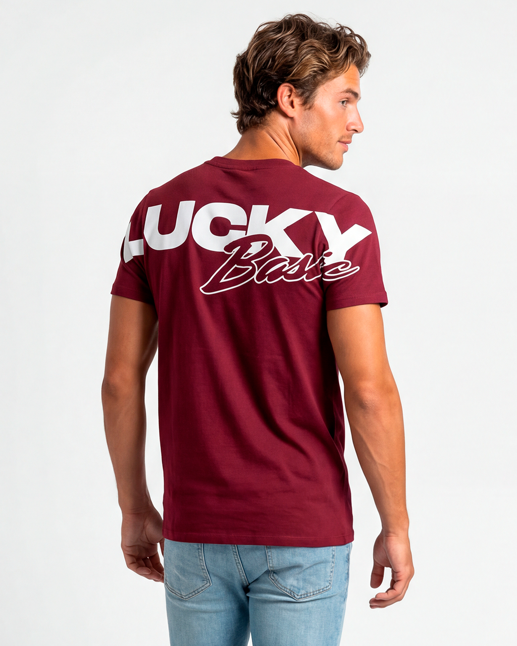 T-SHIRT REGULAR LUCKY NAME BIG BASIC VINHO