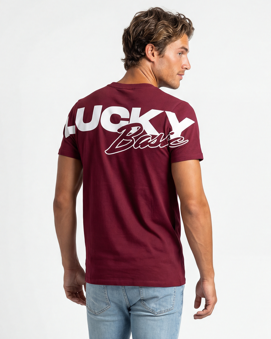 T-SHIRT REGULAR LUCKY NAME BIG BASIC VINHO