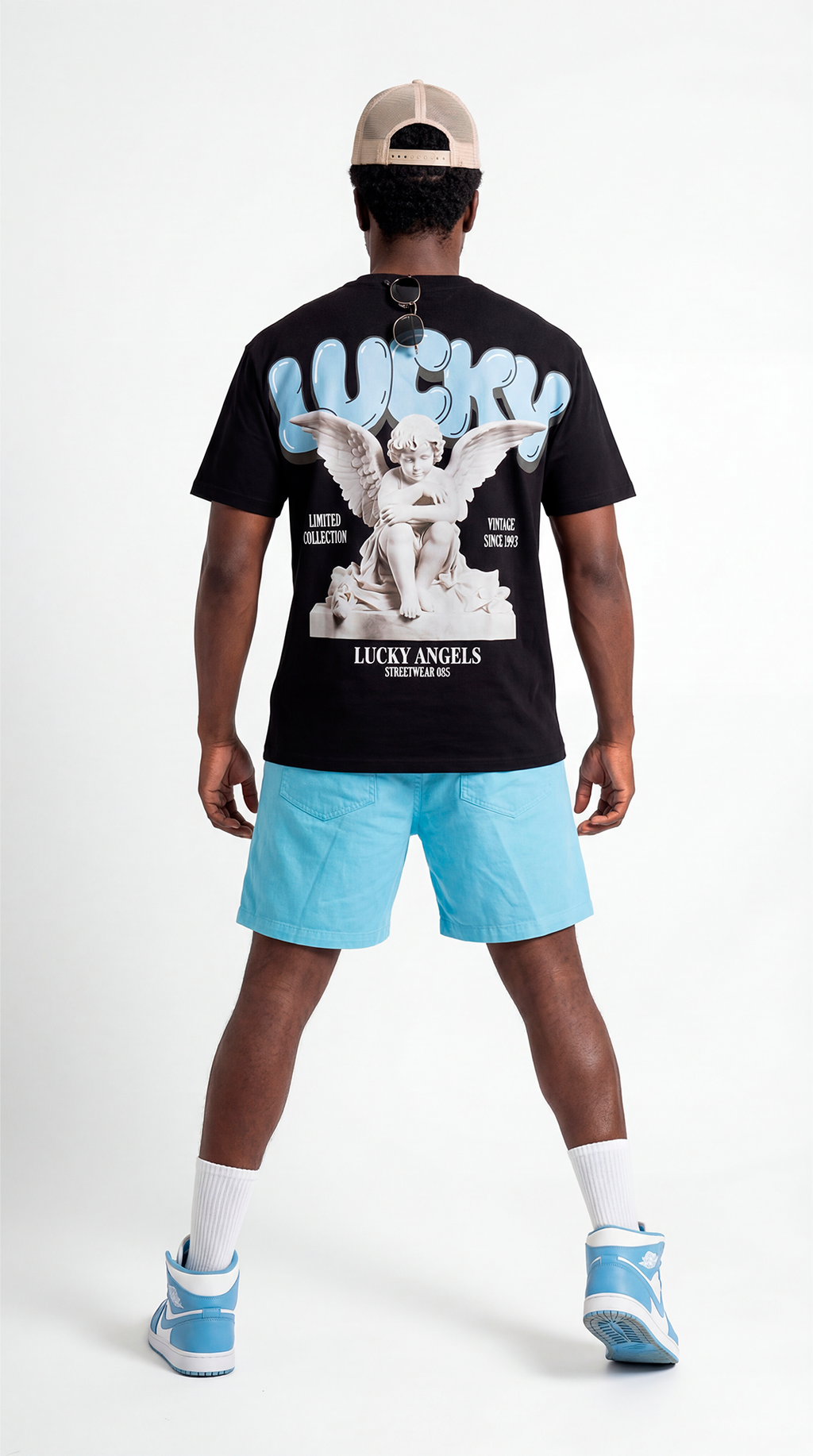 T-SHIRT REGULAR LUCKYANGELS STREET085 BLACK