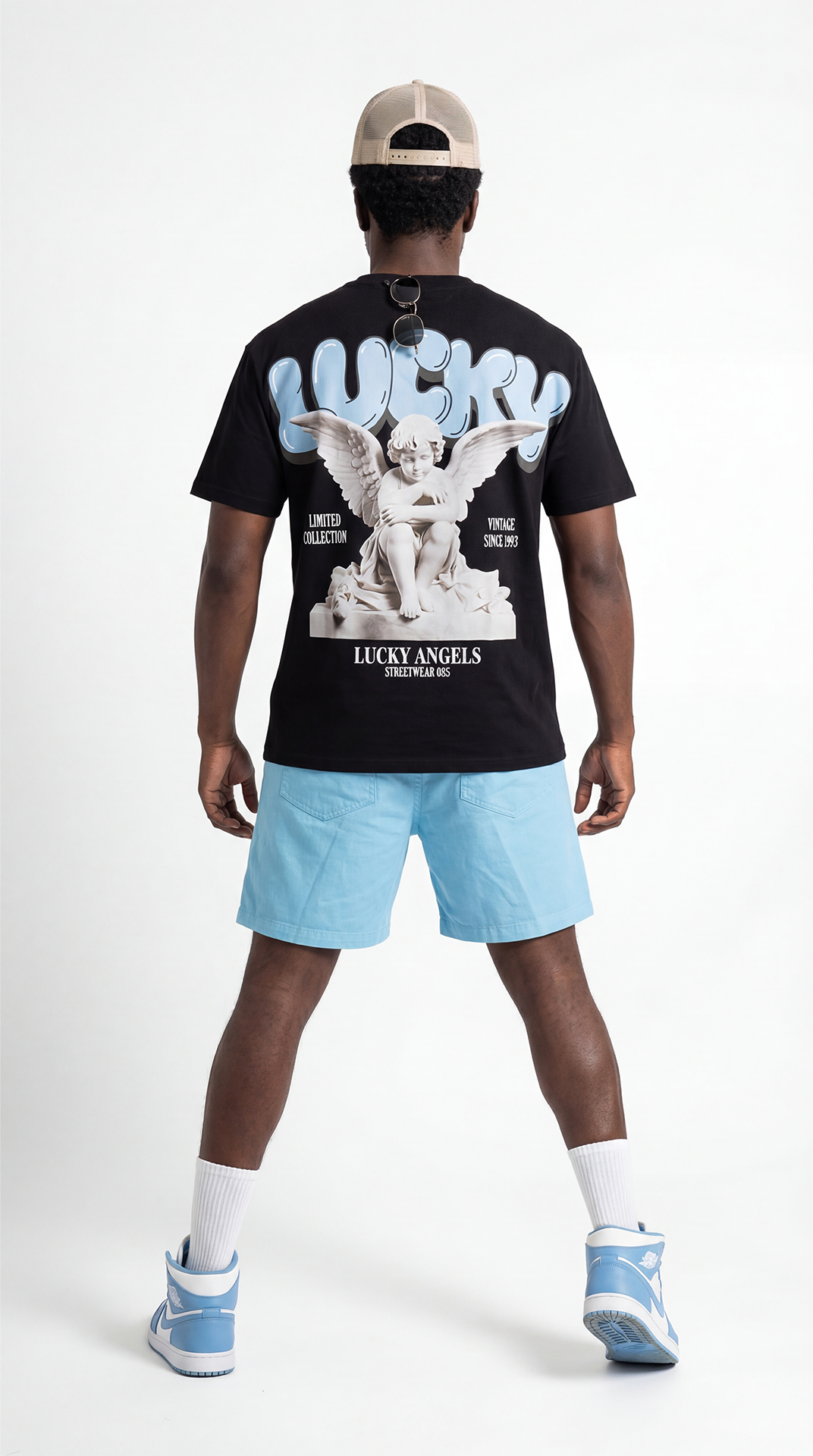 T-SHIRT REGULAR LUCKYANGELS STREET085 BLACK