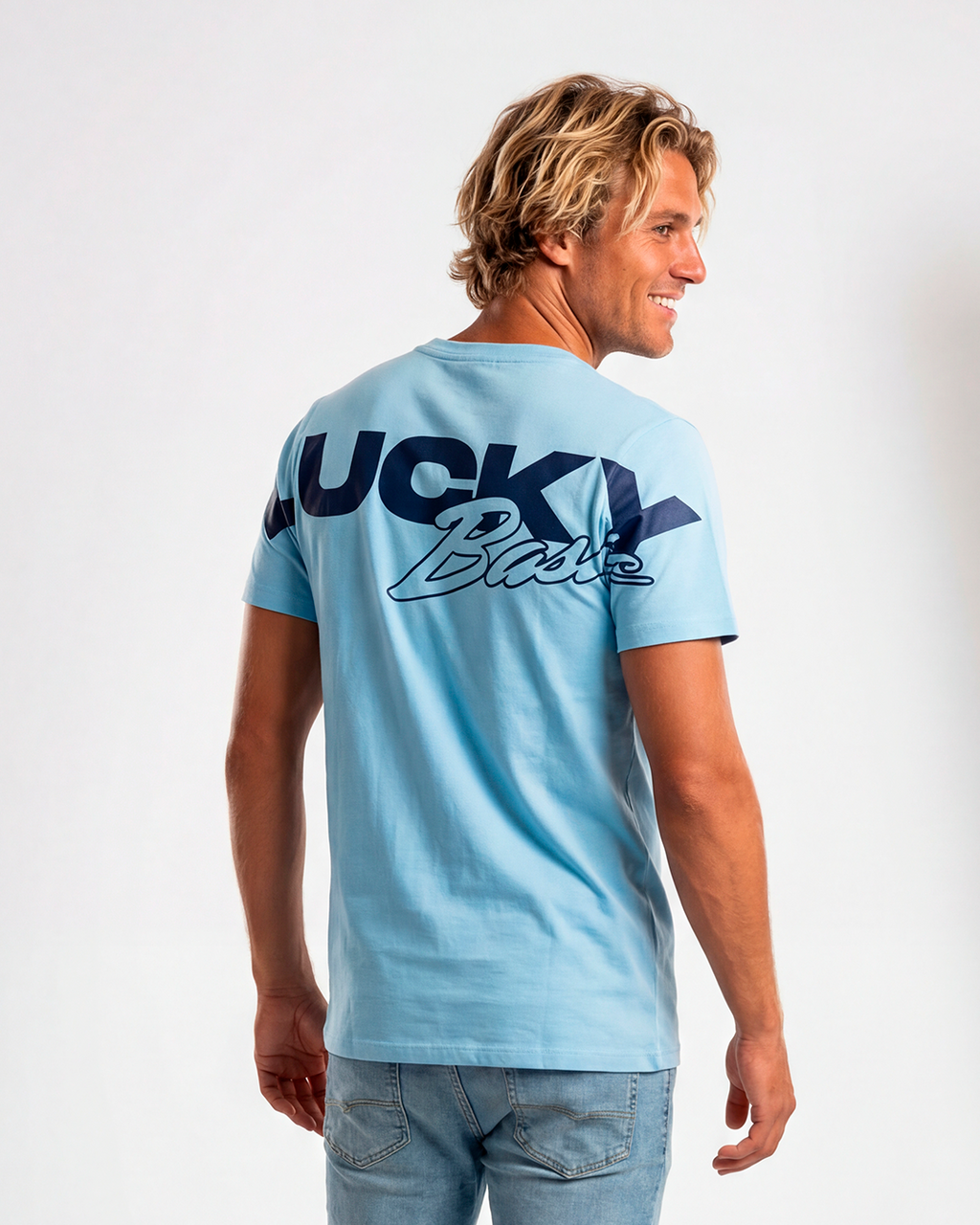 T-SHIRT REGULAR LUCKY NAME BIG BASIC AZUL