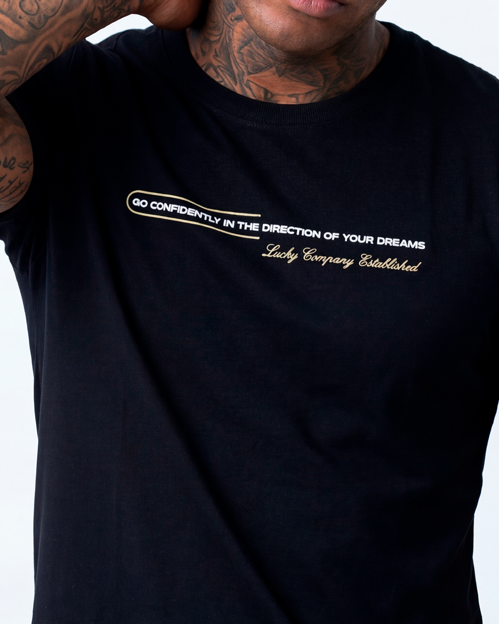 T-SHIRT REGULAR LUCKY CO. ESTABLISHED PRETO