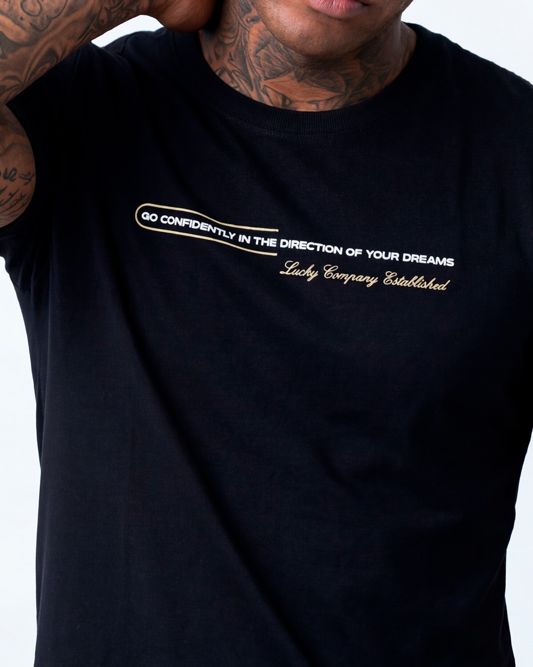 T-SHIRT REGULAR LUCKY CO. ESTABLISHED PRETO