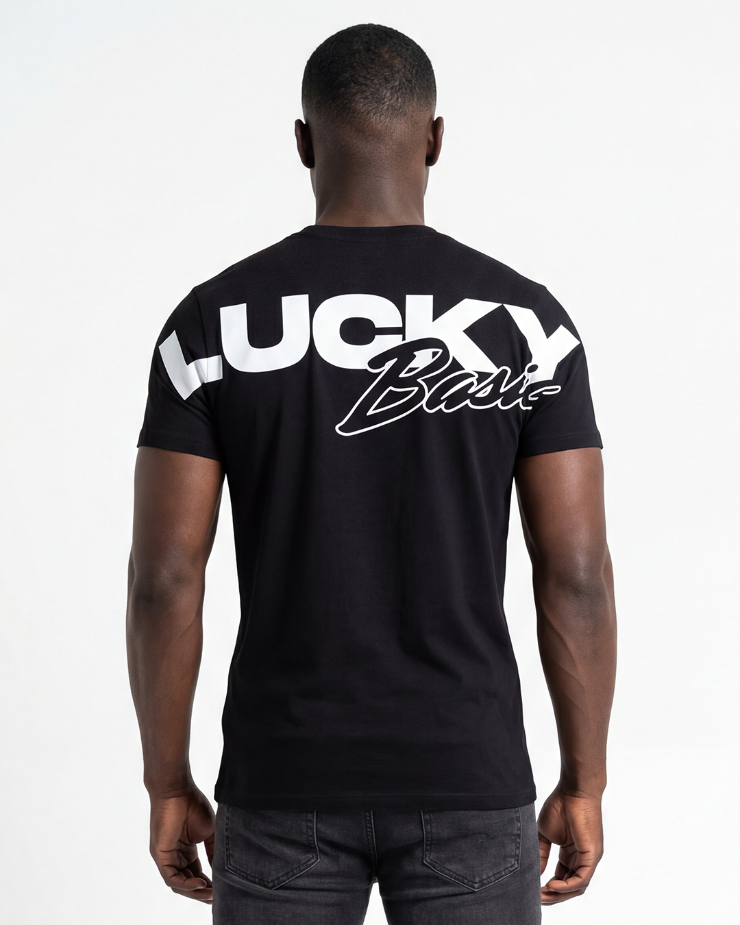 T-SHIRT REGULAR LUCKY NAME BIG BASIC PRETO