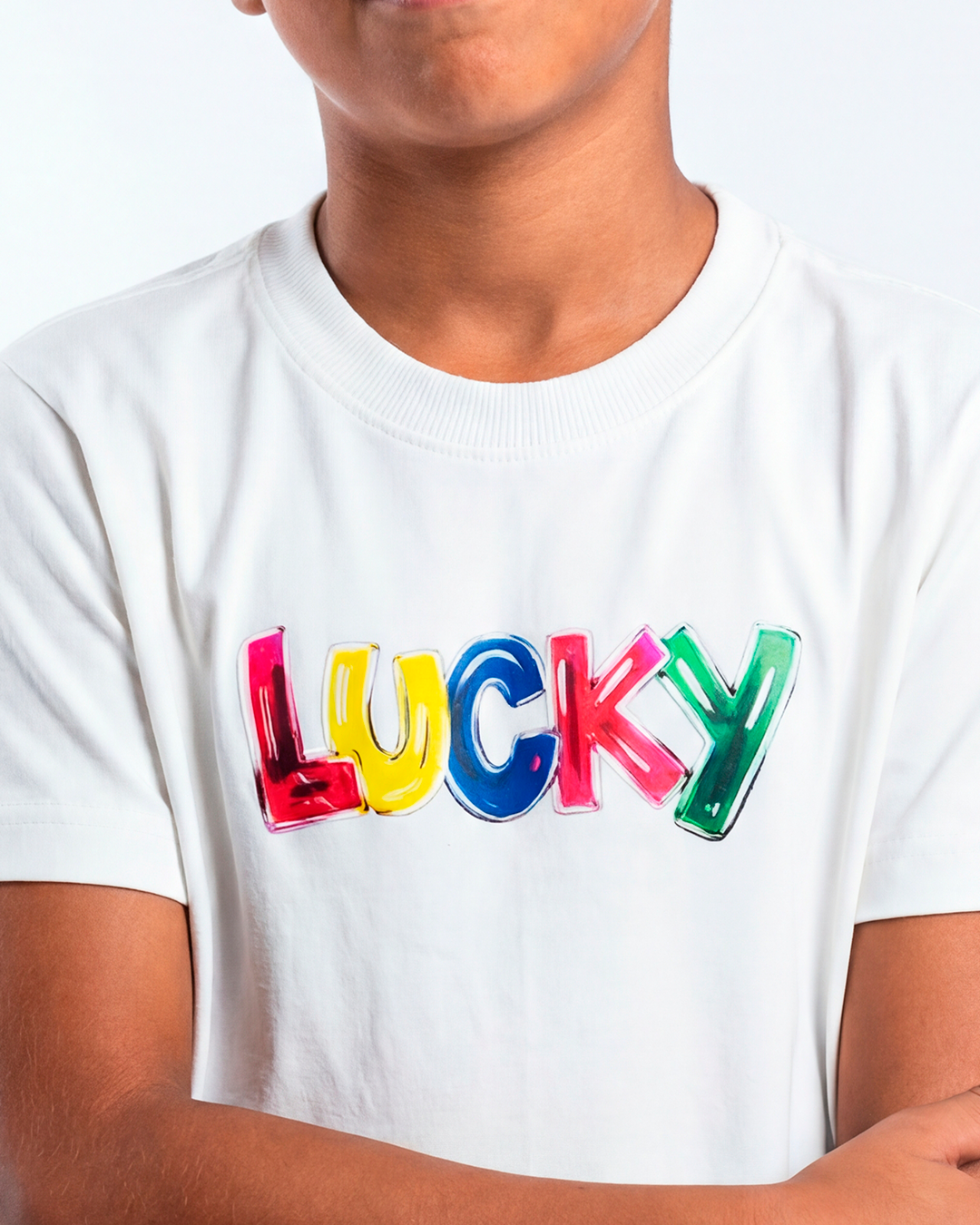 T-SHIRT INFANTIL LUCKY CHALK BRANCO