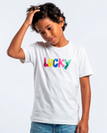 T-SHIRT INFANTIL LUCKY CHALK BRANCO