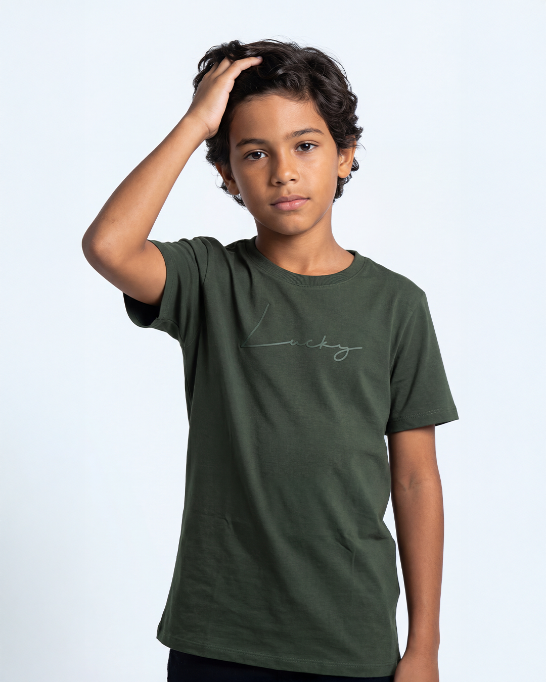 T-SHIRT INFANTIL LUCKY NAME WRITTEN VERDE