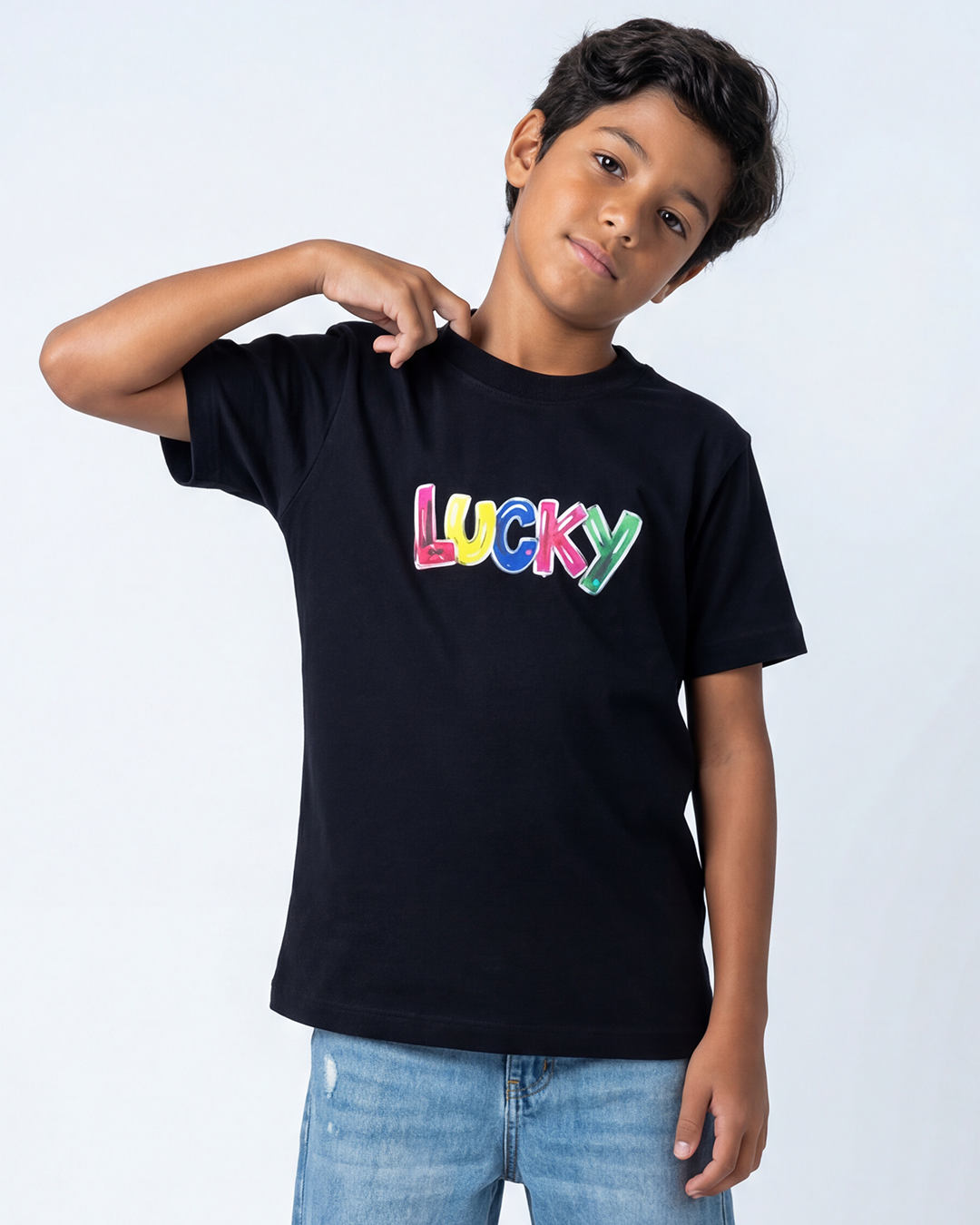 T-SHIRT INFANTIL LUCKY CHALK PRETO