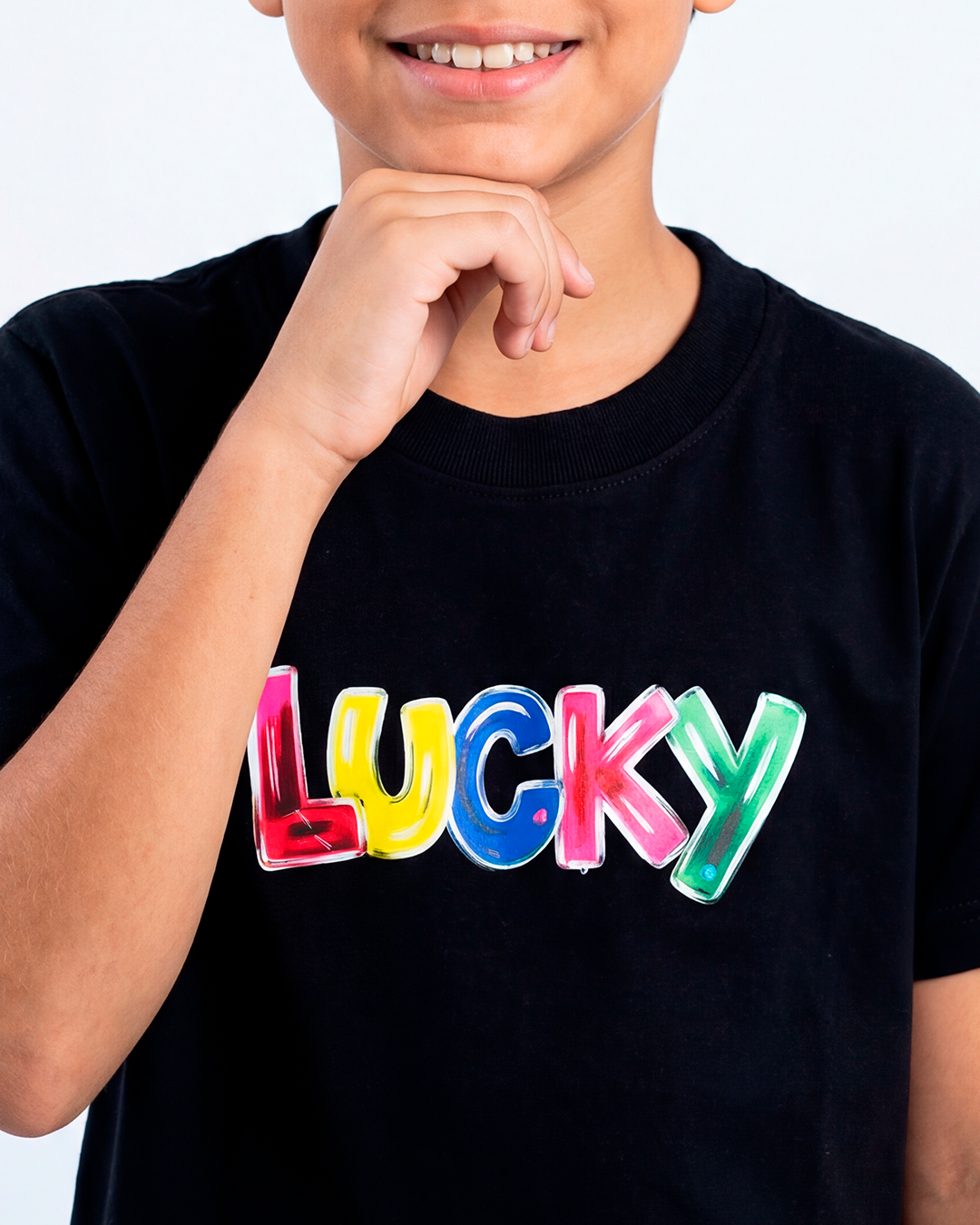 T-SHIRT INFANTIL LUCKY CHALK PRETO