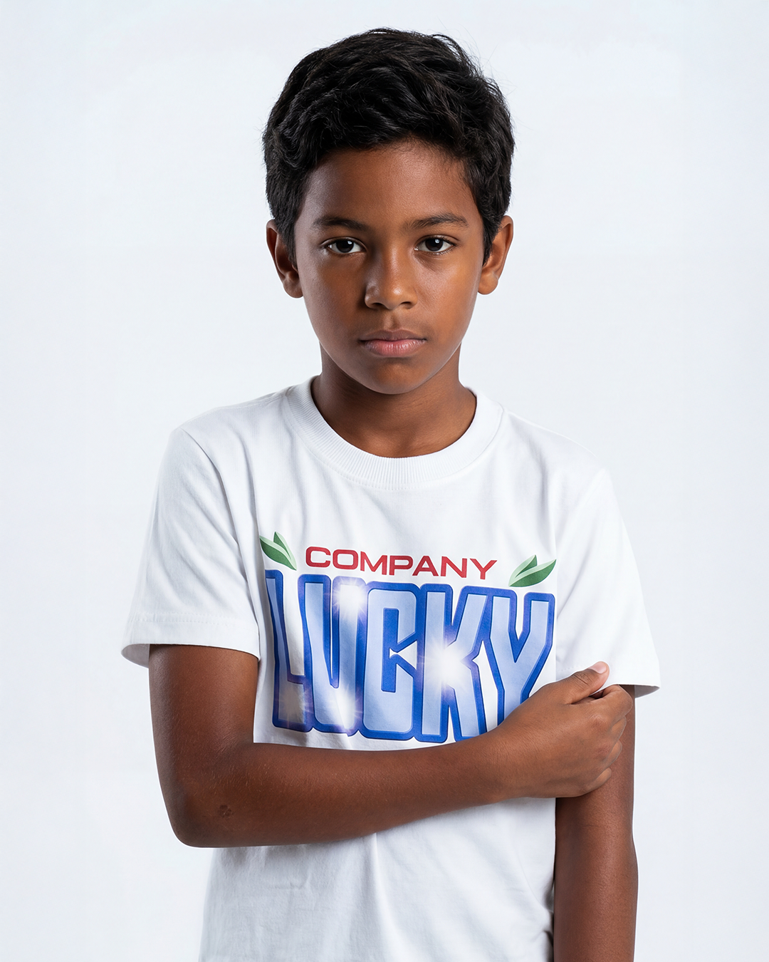 T-SHIRT INFANTIL FLOWER LUCKY CO. BRANCO