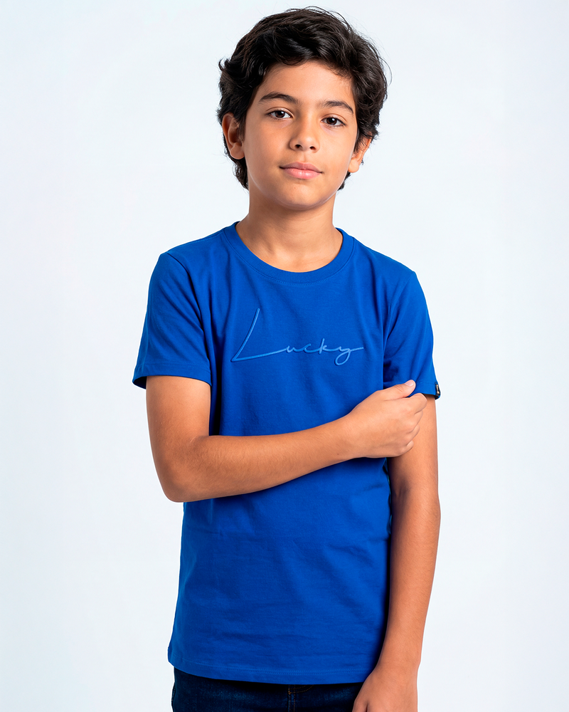 T-SHIRT INFANTIL LUCKY NAME WRITTEN ROYAL
