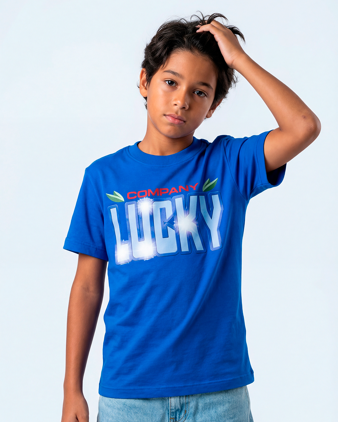 T-SHIRT INFANTIL FLOWER LUCKY CO. AZUL