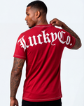 T-SHIRT REGULAR LUCKY CO. BIG LETTRING VERMELHO