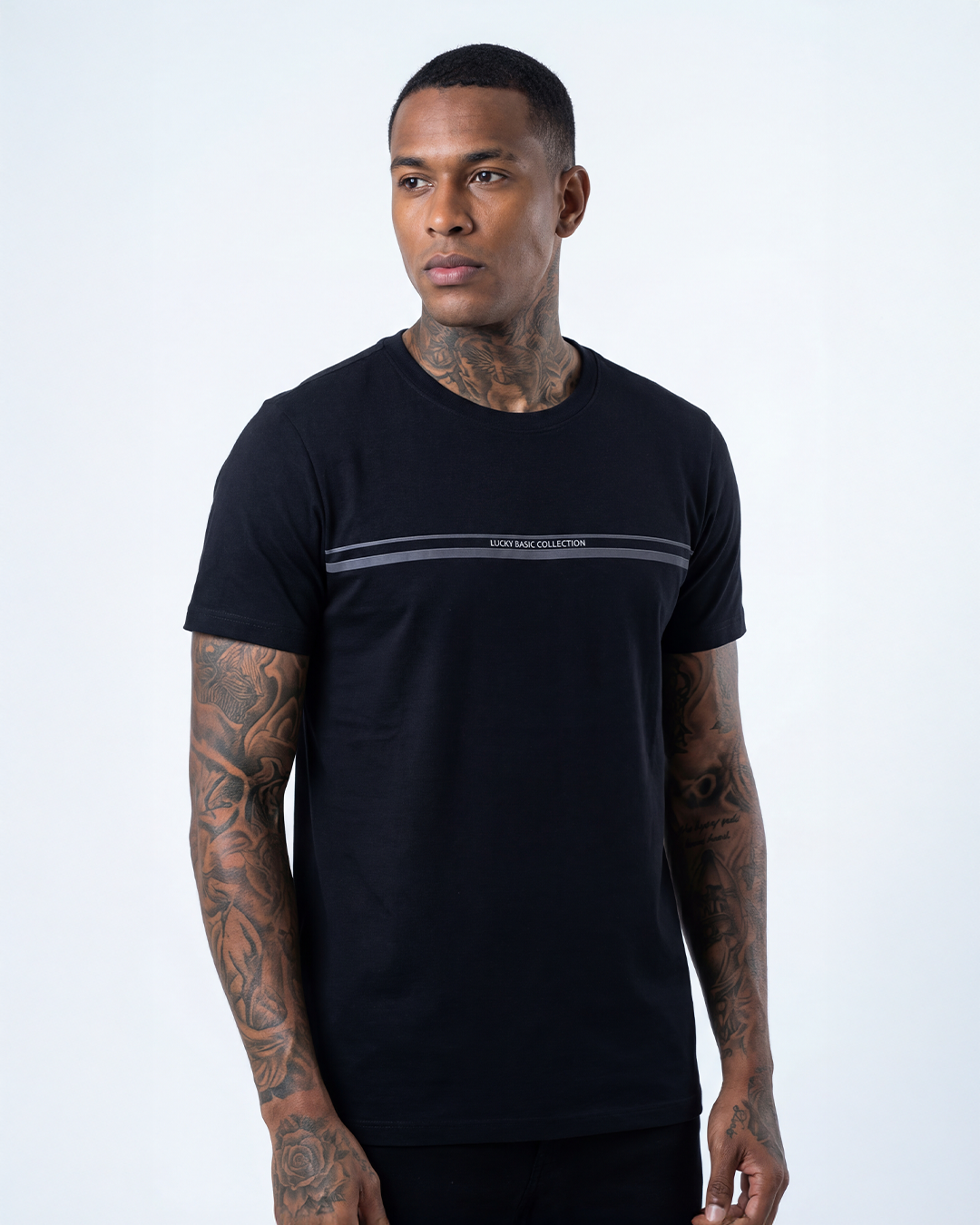 T-SHIRT REGULAR LUCKY BASIC COLLECTION PRETO