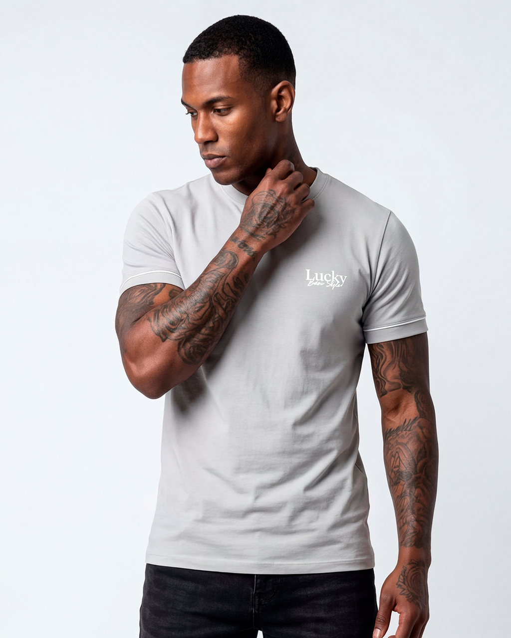 T-SHIRT REGULAR LUCKY BASIC STYLE CINZA
