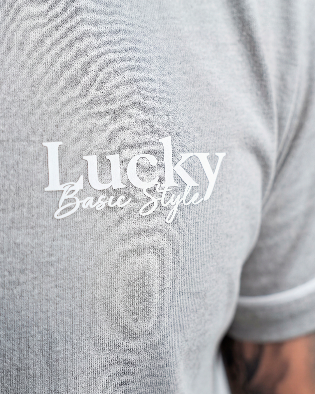 T-SHIRT REGULAR LUCKY BASIC STYLE CINZA