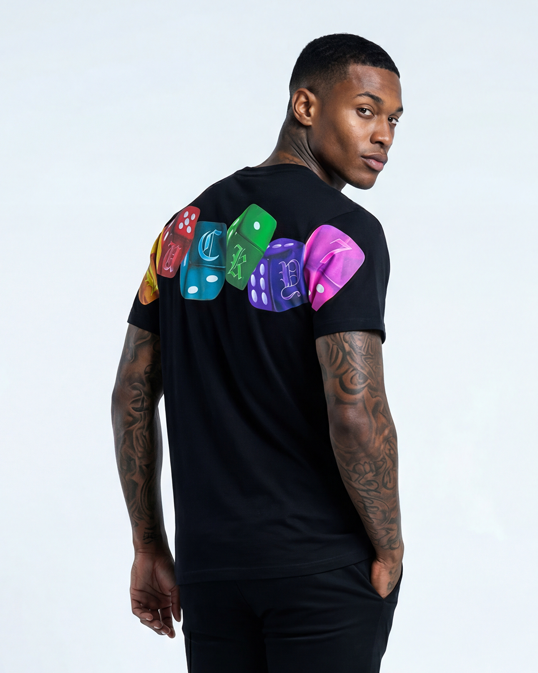 T-SHIRT REGULAR LUCKY COLORFUL DICE