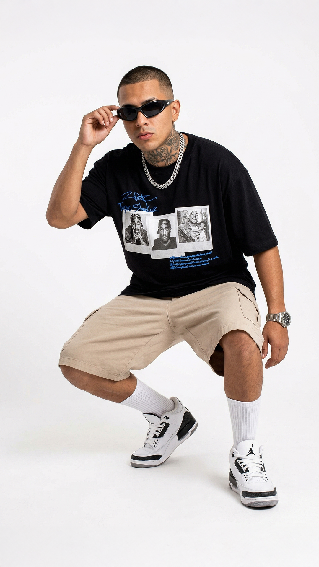 OVERSIZED LUCKY TUPAC BLACK