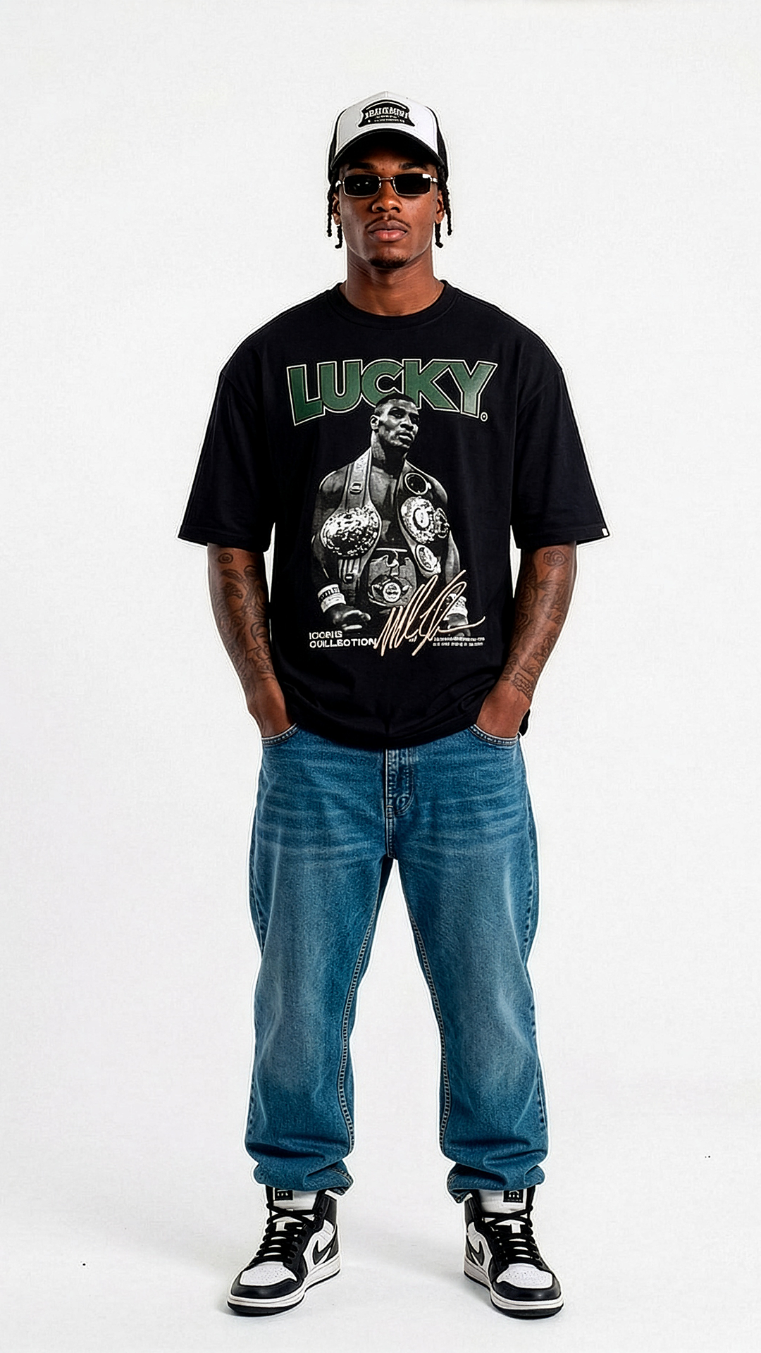 OVERSIZED LUCKY MIKE BLACK