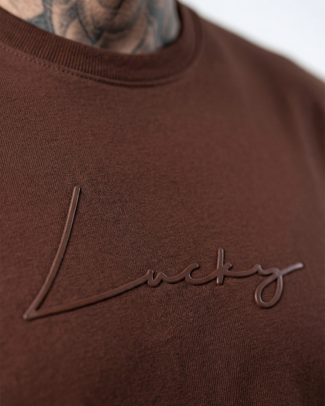 T-SHIRT REGULAR LUCKY NAME WRITTEN MARROM