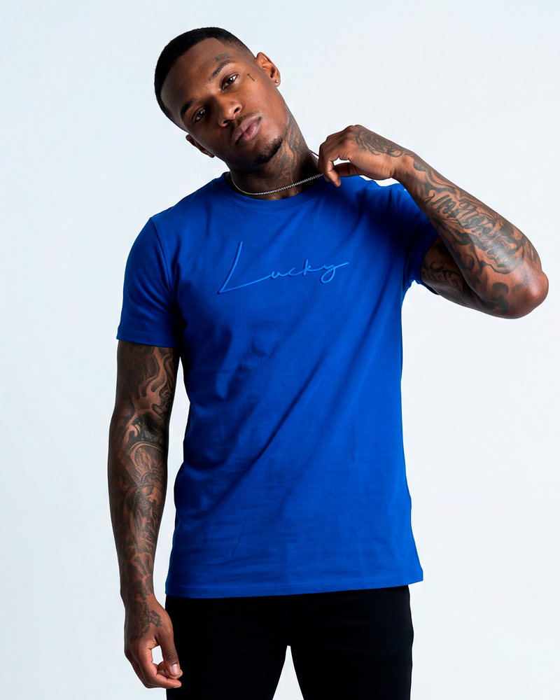 T-SHIRT REGULAR LUCKY NAME WRITTEN ROYAL