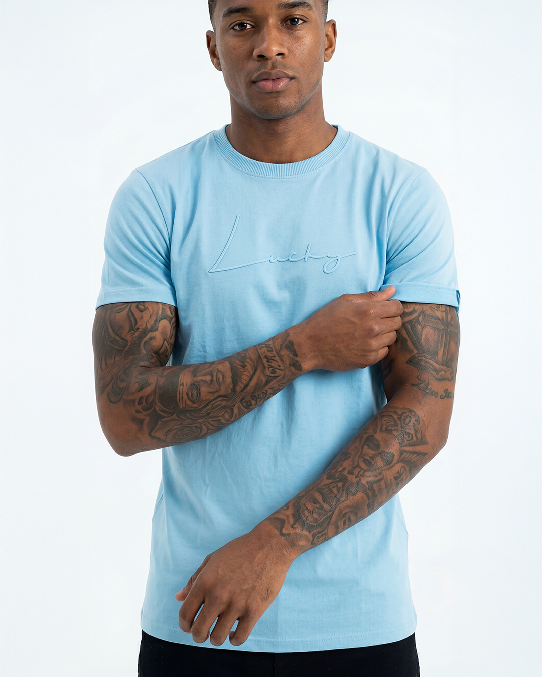 T-SHIRT REGULAR LUCKY NAME WRITTEN AZUL