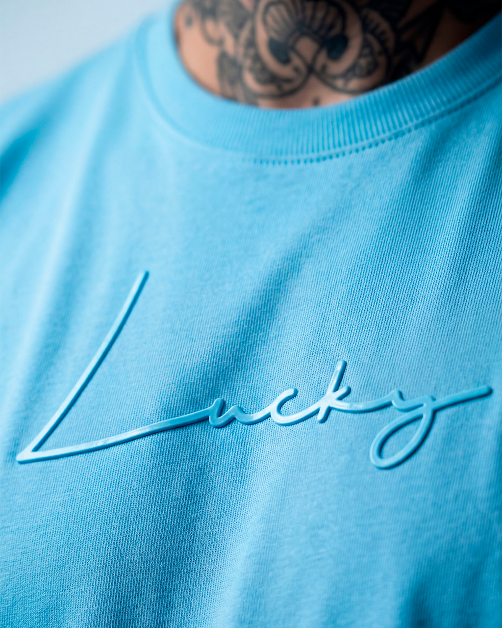 T-SHIRT REGULAR LUCKY NAME WRITTEN AZUL