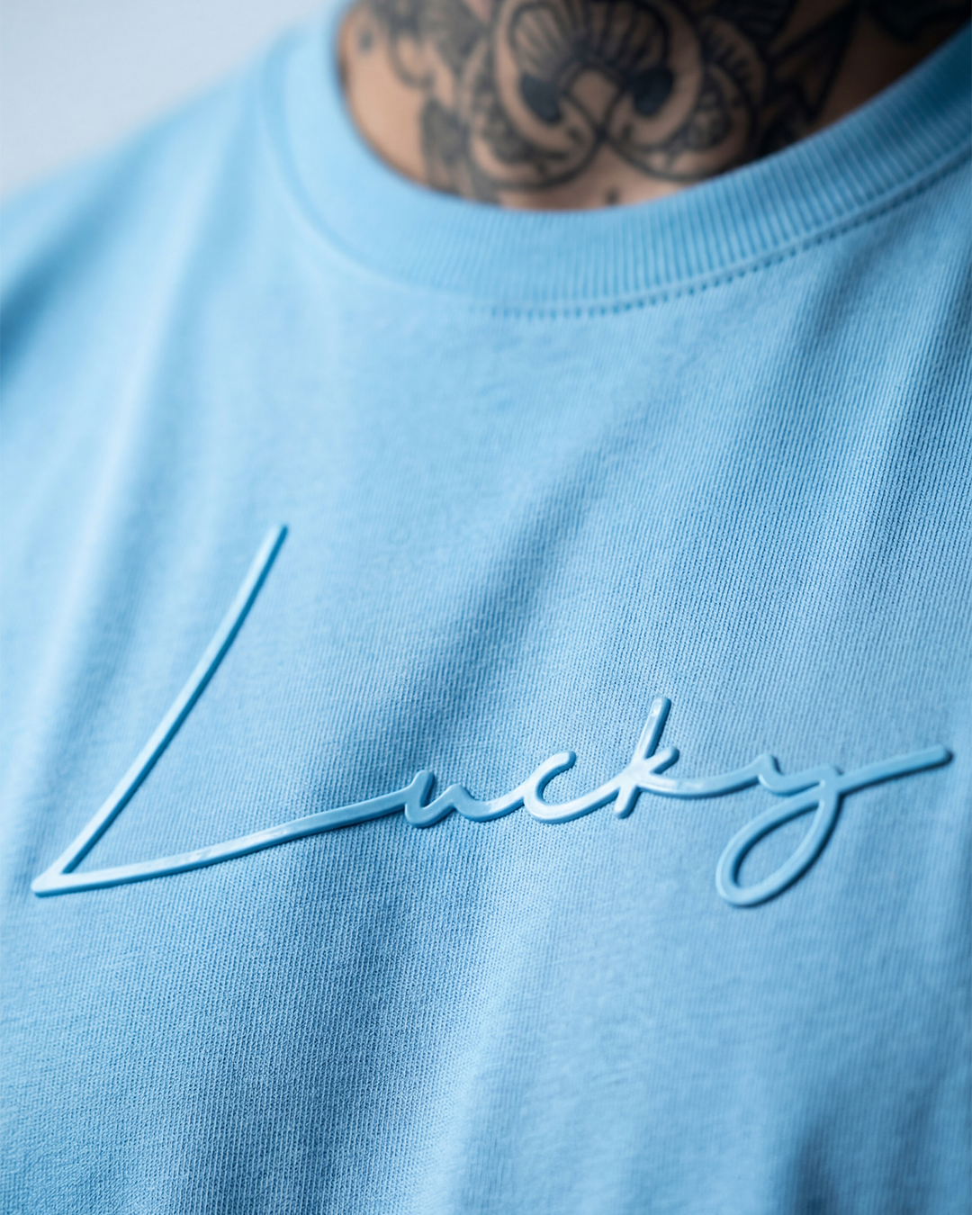 T-SHIRT REGULAR LUCKY NAME WRITTEN AZUL