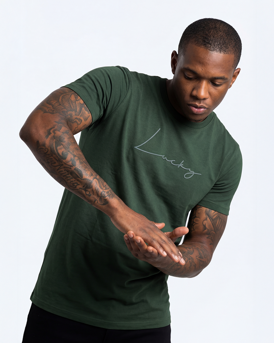 T-SHIRT REGULAR LUCKY NAME WRITTEN VERDE