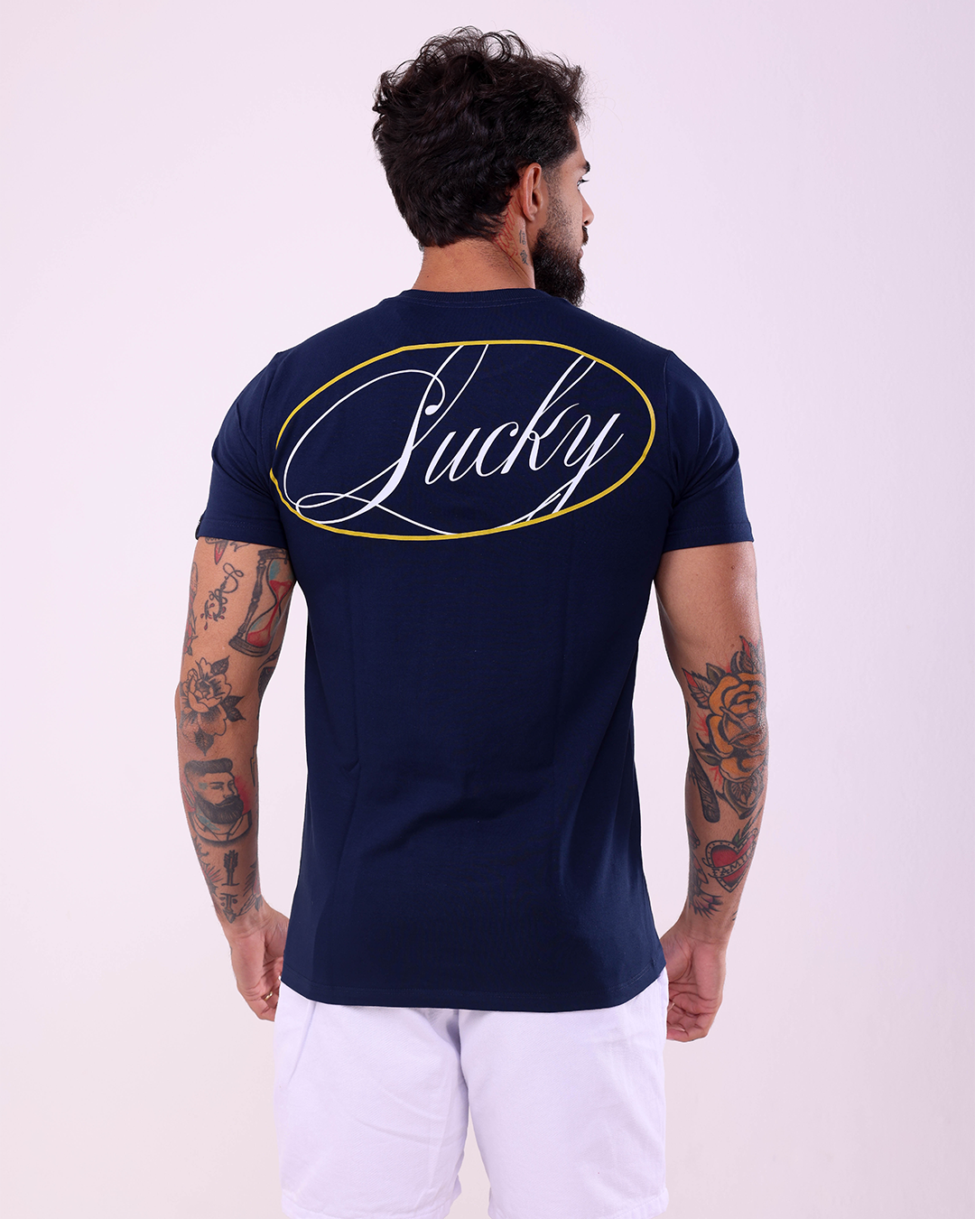 T-SHIRT REGULAR LUCKY CO. EXCLUSIVE - AZUL MARINHO