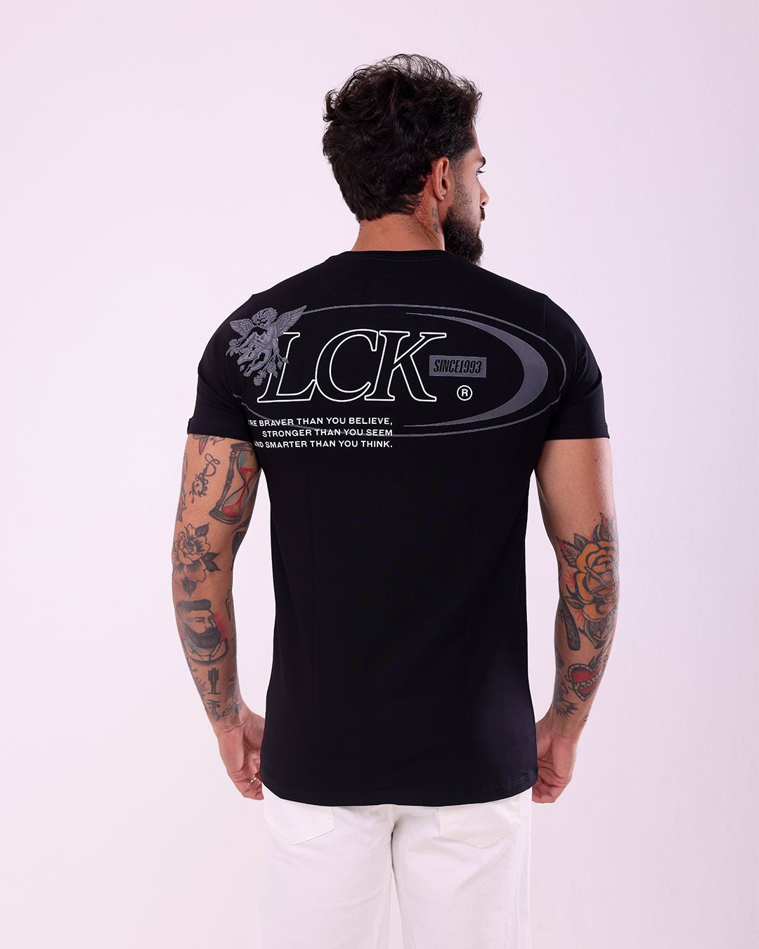T-SHIRT REGULAR ANGEL LCK - 1100023 - PRETO