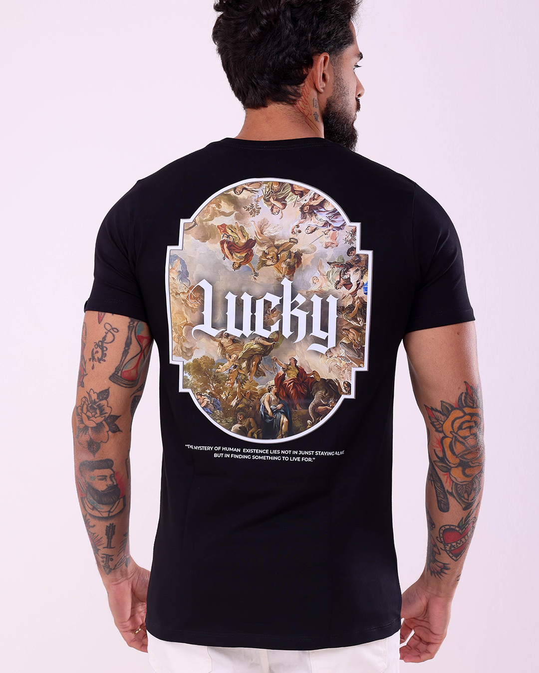 T-SHIRT REGULAR ANGEL PARADISE - 1100021 - PRETO