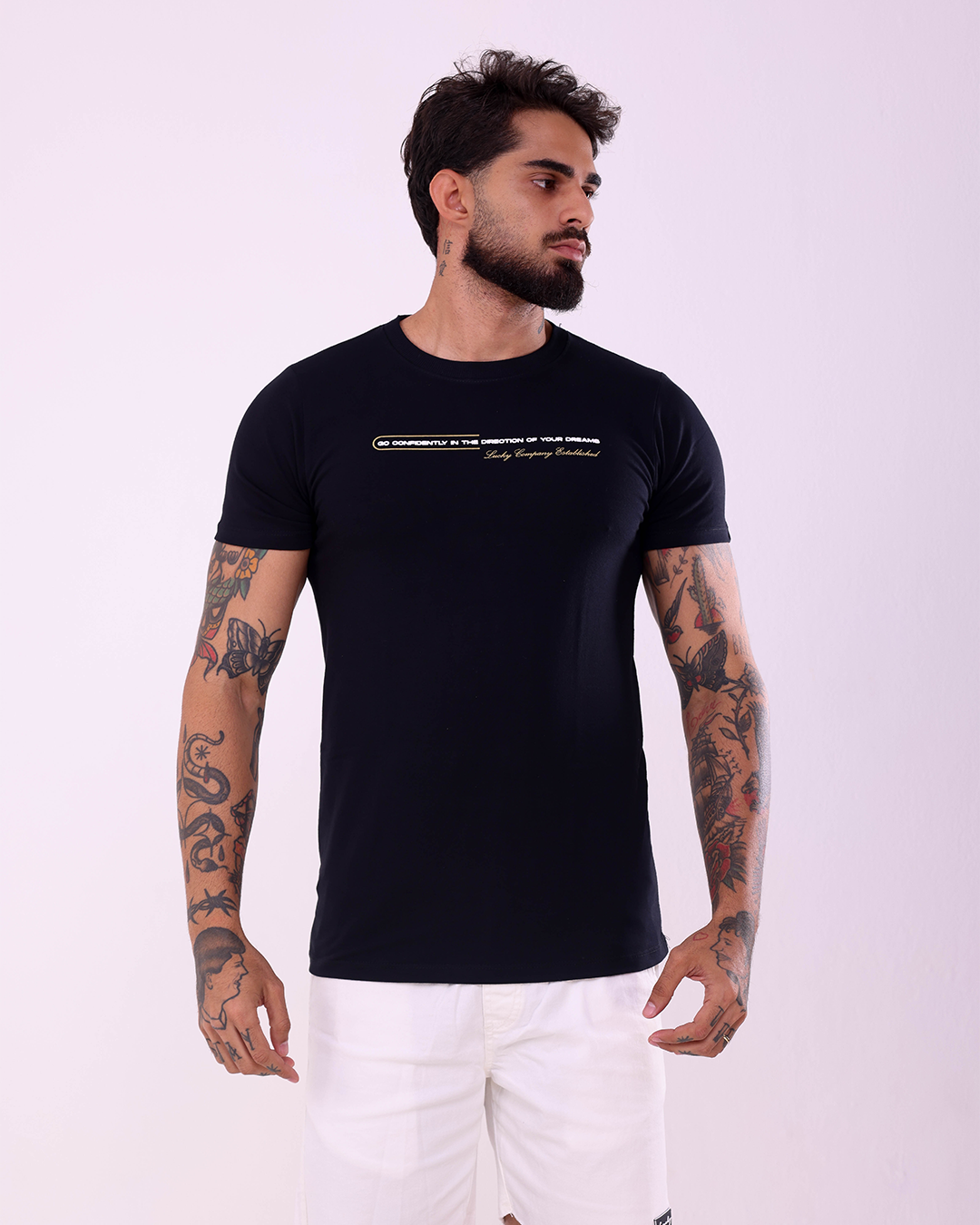 T-SHIRT REGULAR GO CONFINDENTLY - 1100043 - PRETO