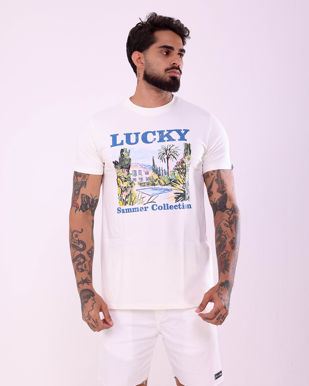 T-SHIRT REGULAR CASA VERANEIO - 1100077 - BRANCO