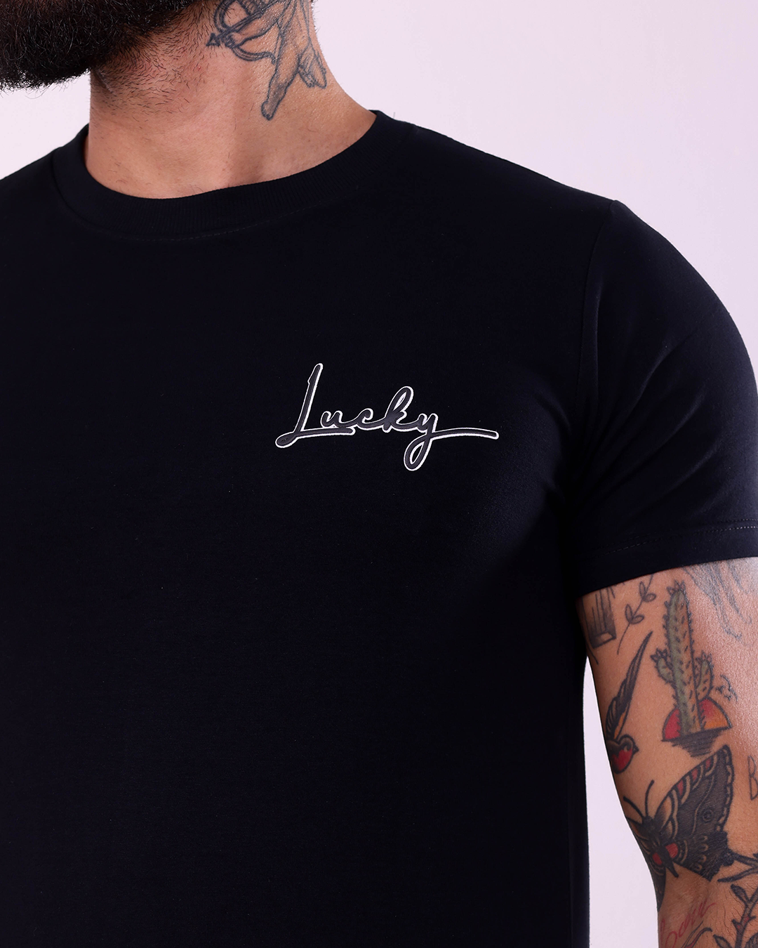 T-SHIRT REGULAR BASIC RELEVO - 1100057 - PRETO