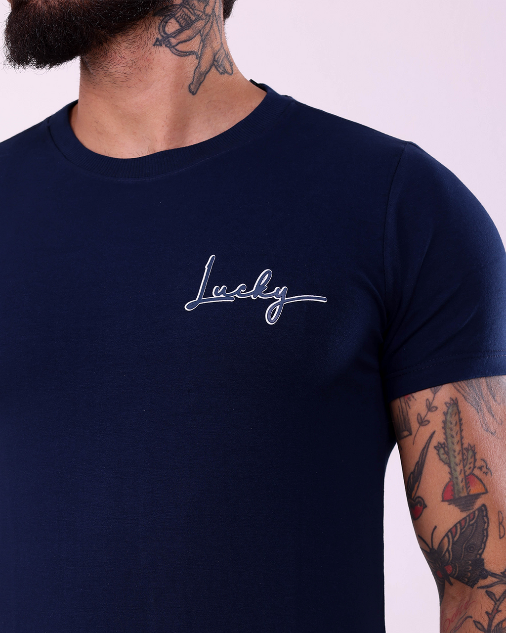 T-SHIRT REGULAR BASIC RELEVO - 1100057 - AZUL MARINHO