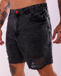 BERMUDA JEANS BASIC - PRETO 01