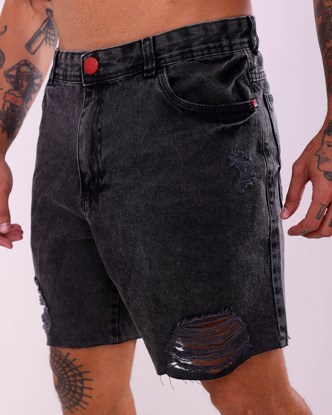 BERMUDA JEANS BASIC - PRETO 01