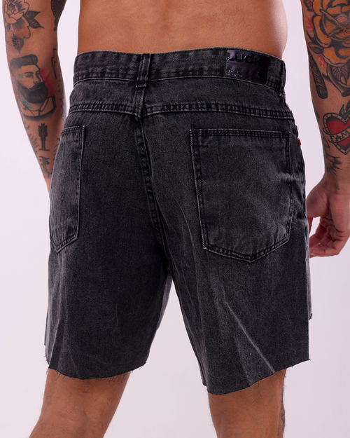 BERMUDA JEANS BASIC - PRETO 01