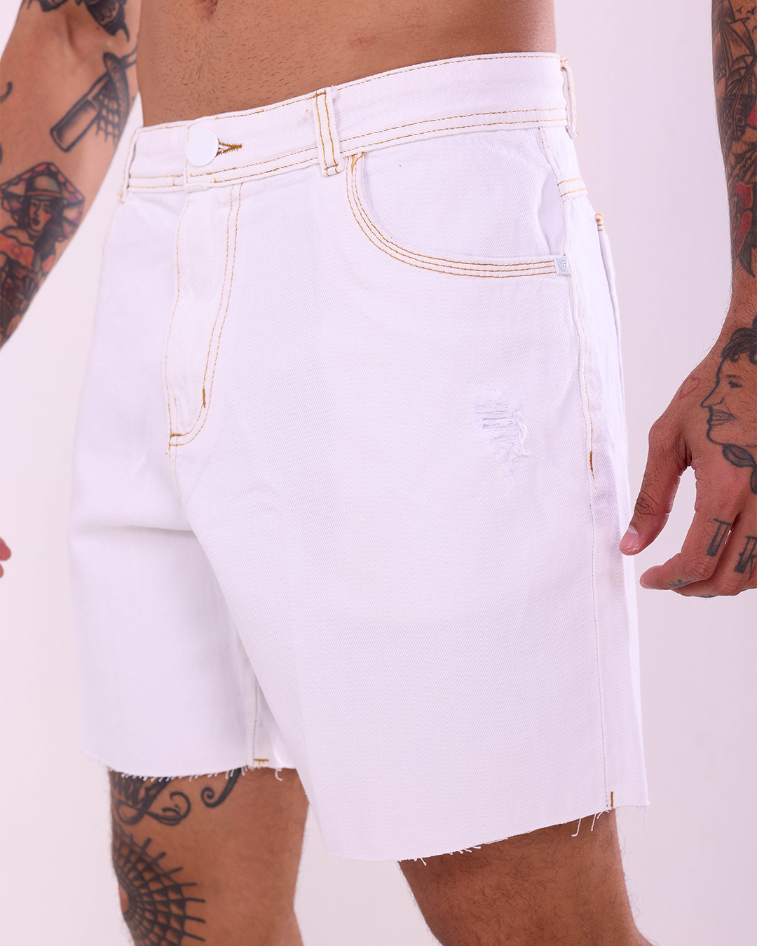 BERMUDA JEANS BASIC - BRANCO