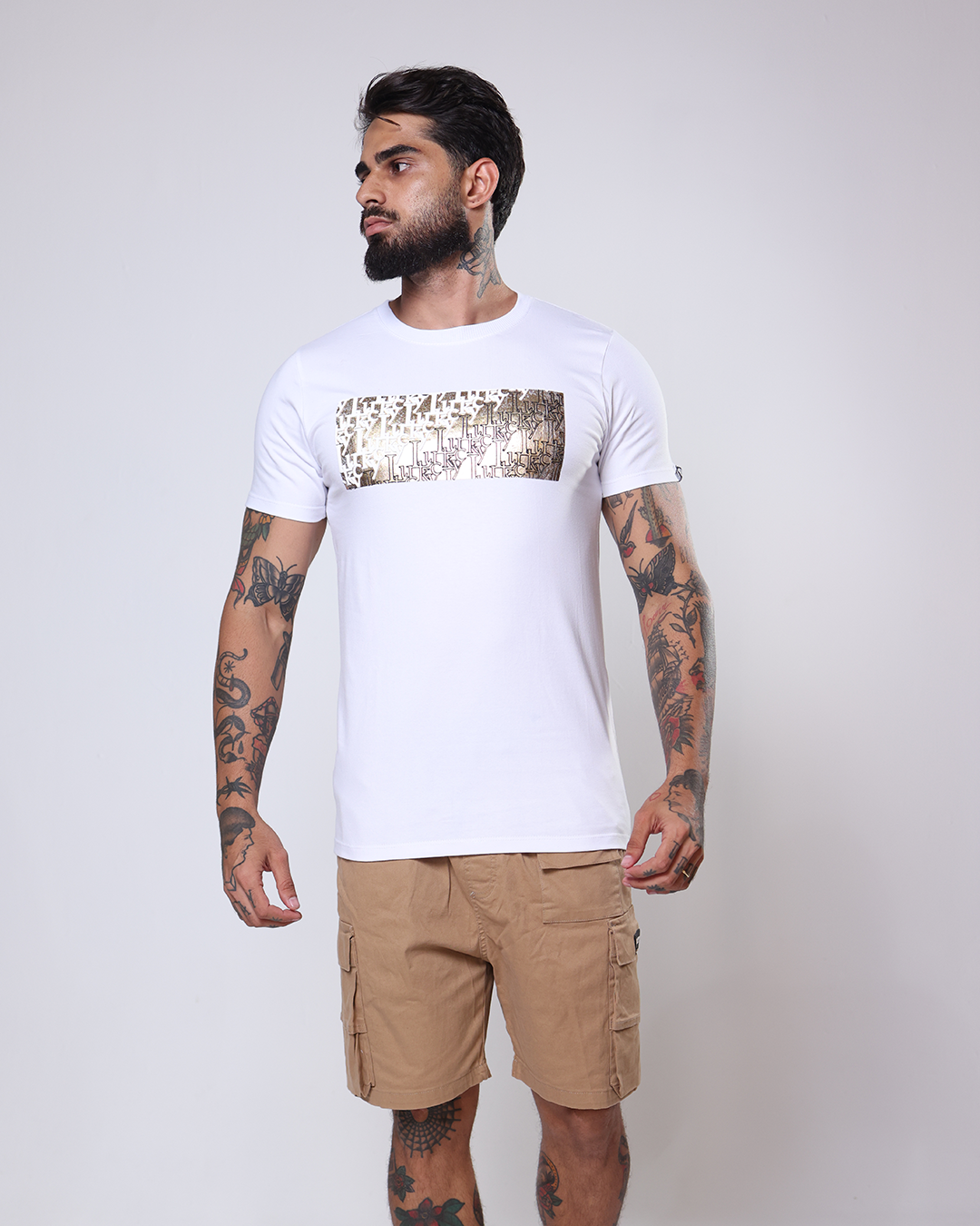 T-SHIRT RELEVO WHITE/GOLD - REF 1100153