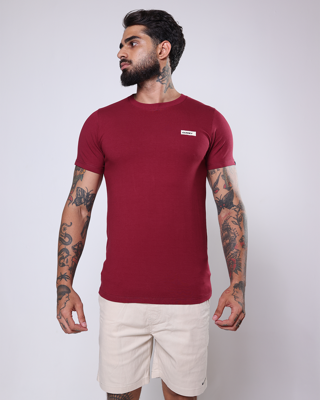 T-SHIRT REGULAR TEXTURIZADA - 1100148 - VINHO