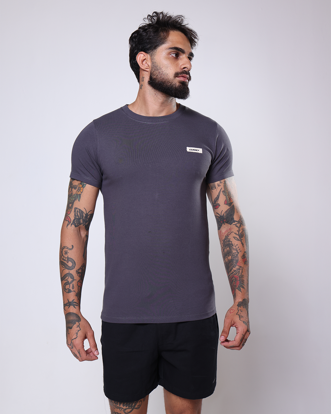 T-SHIRT REGULAR TEXTURIZADA - 1100148 - CINZA