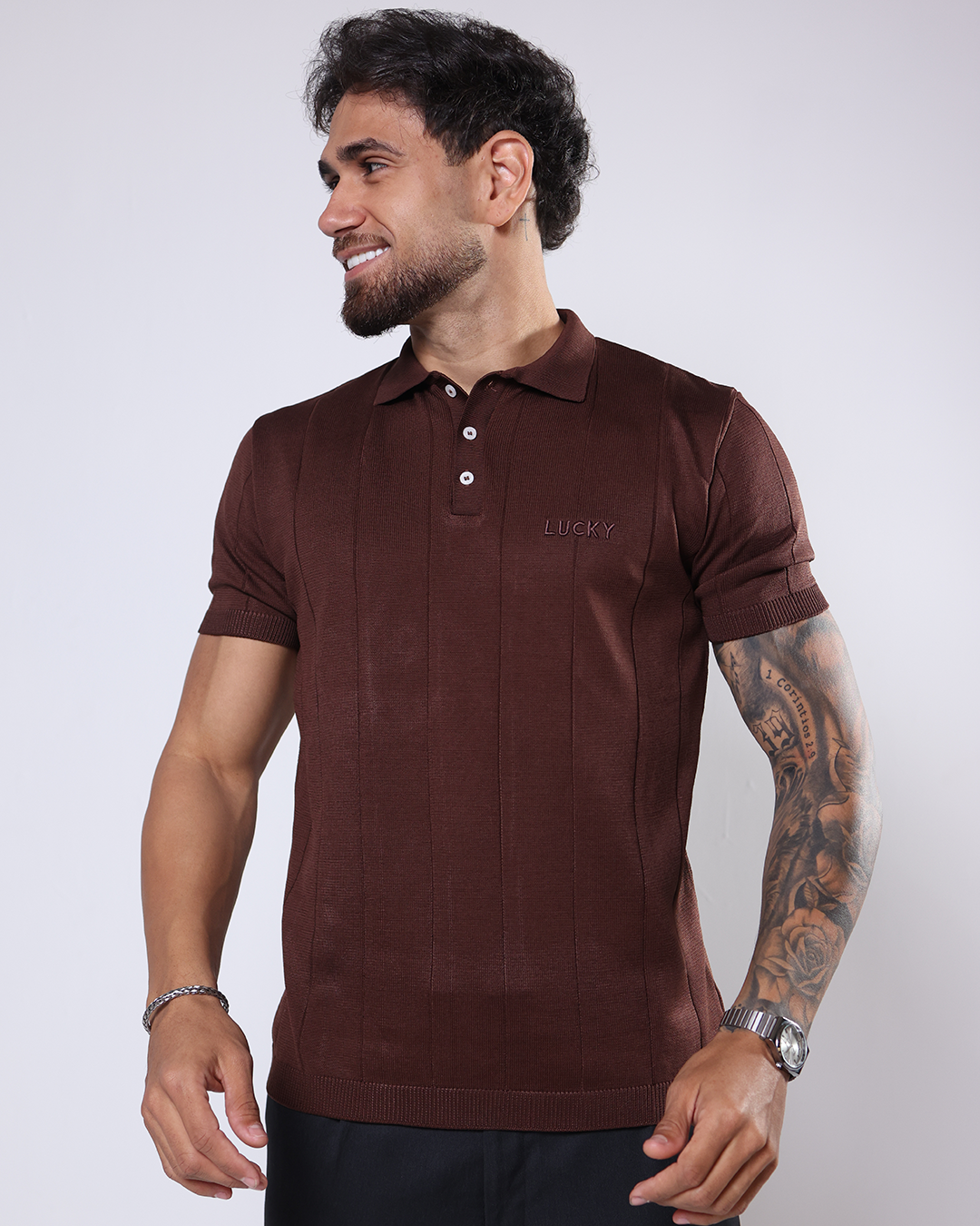 CAMISA POLO PREMIUM - 1100008 - MARROM