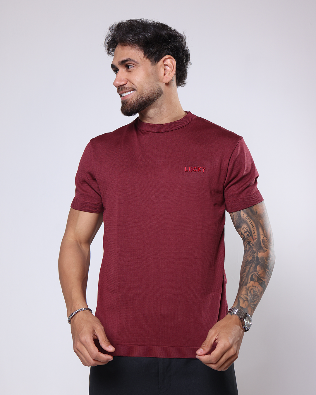 T-SHIRT PREMIUM TEXTURIZADA - 1100030 - VINHO